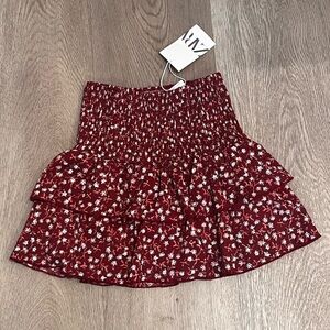 Zara Girls Floral Red Skirt